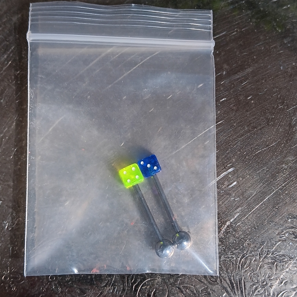 New Dice tongue rings